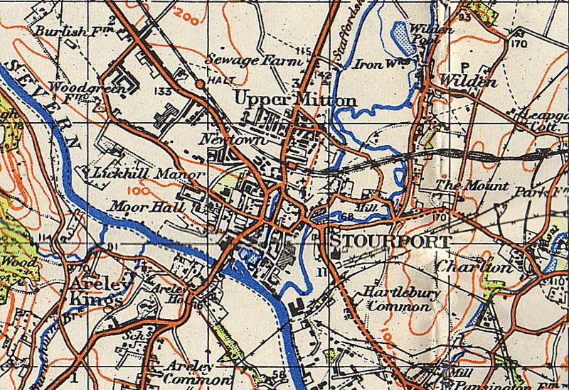small section of Ordnance Survey map